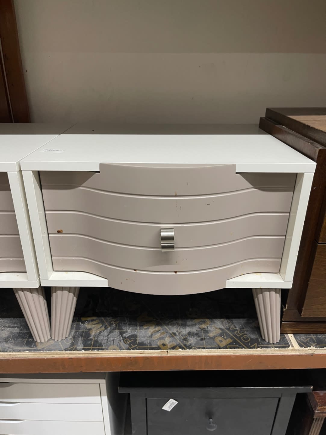 Nightstand with Wave-Front Drawers