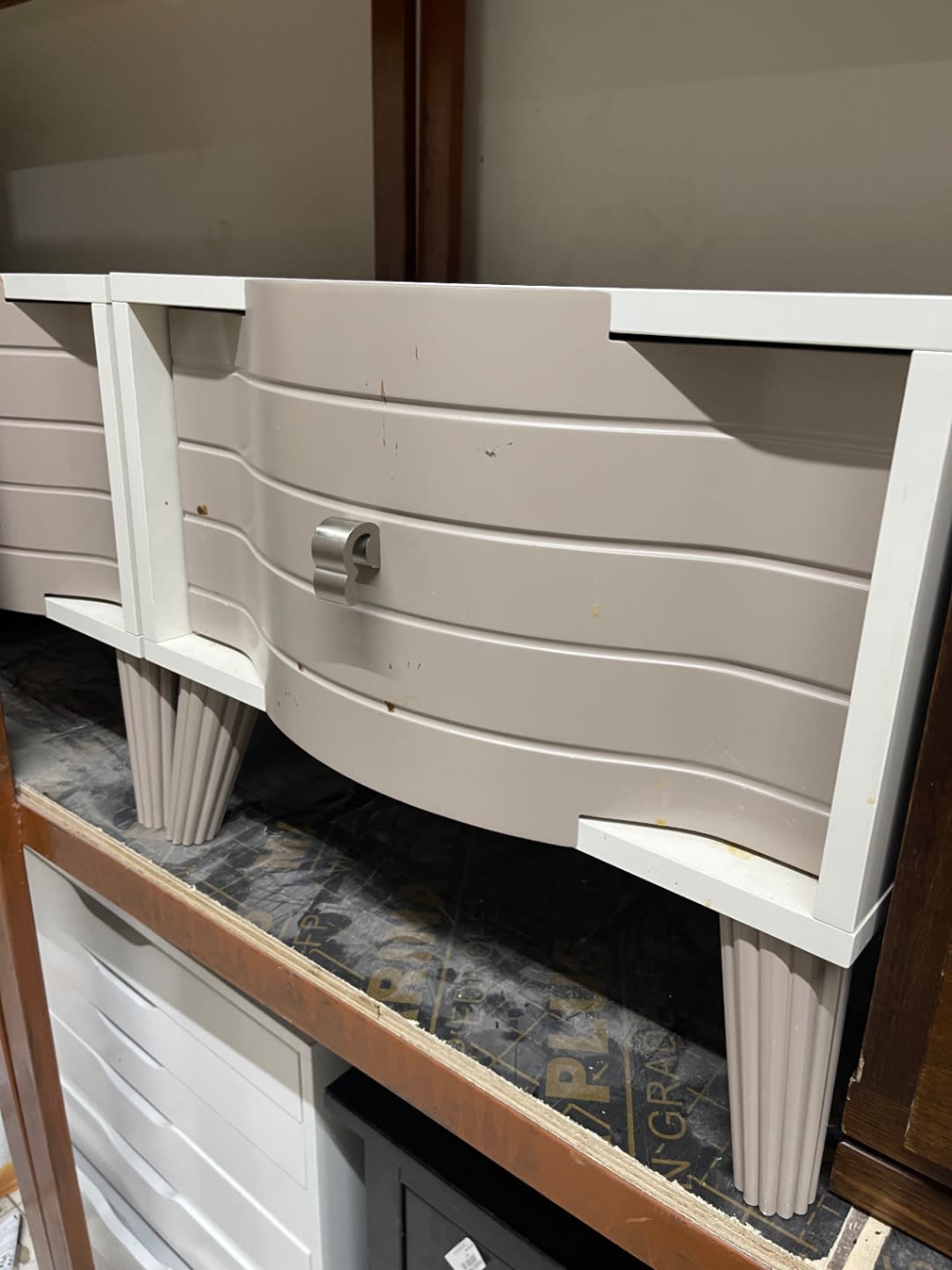 Nightstand with Wave-Front Drawers 2
