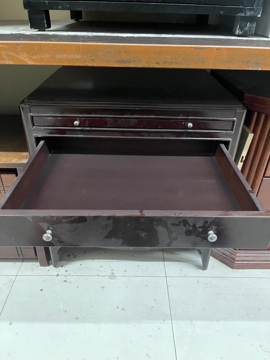 Nightstand with Drawers and Open Shelf 2