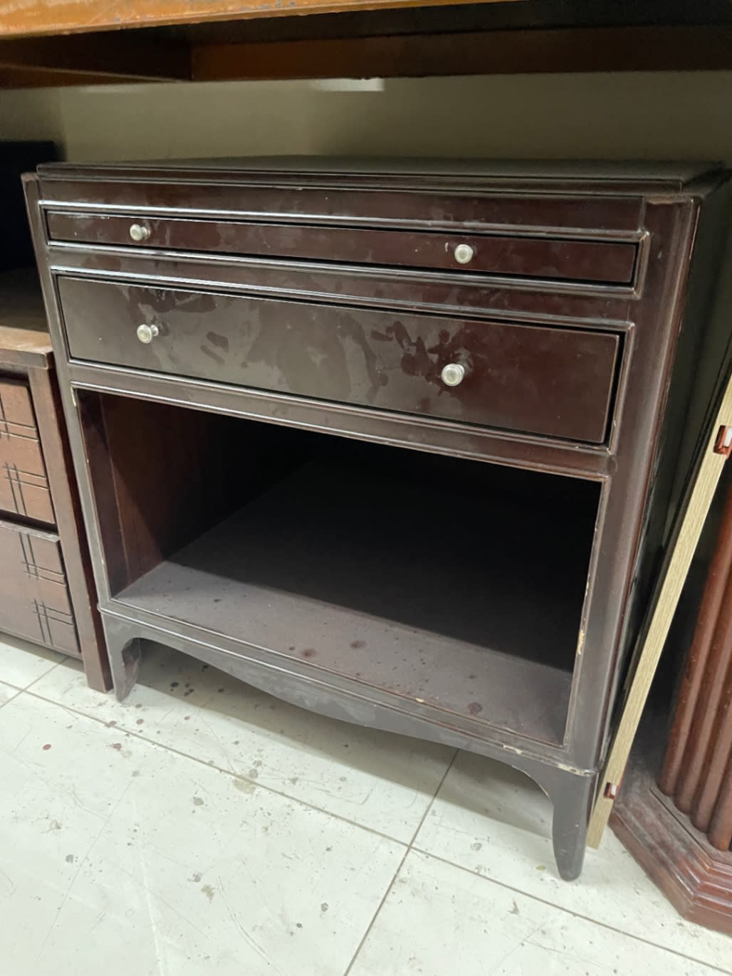 Nightstand with Drawers and Open Shelf 3