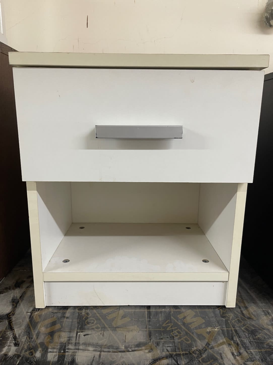 Bedside Nightstand with Drawer and Open Shelf