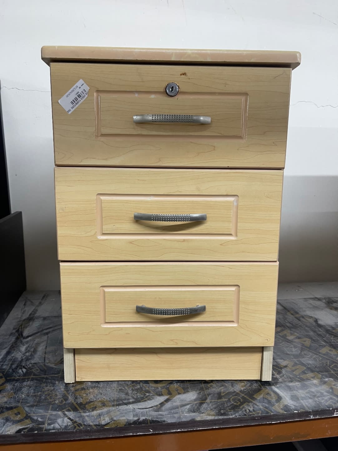 3-Drawer Bedside Cabinet with Lock