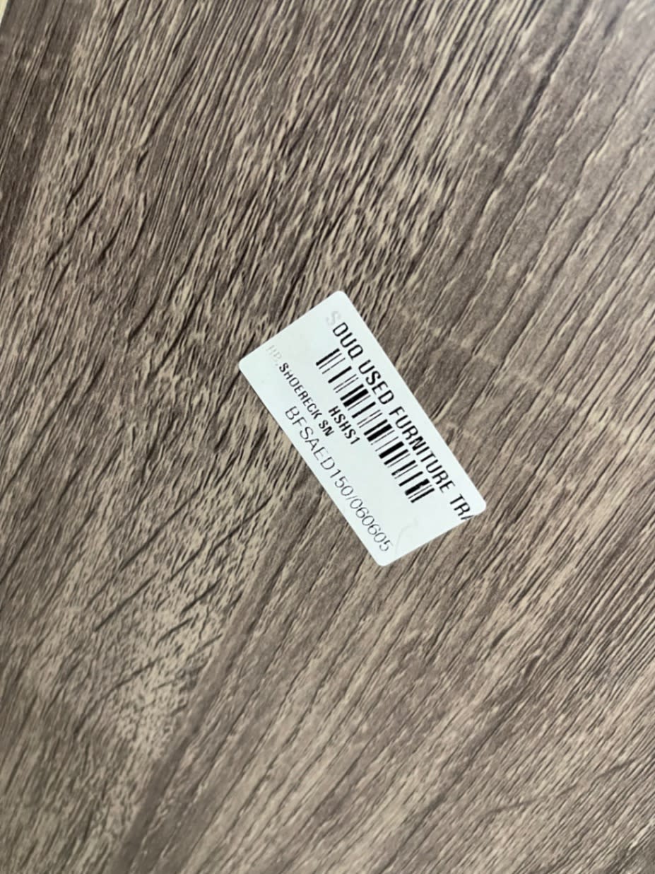 Bufaisal barcode label BFSAED150/060605 for new two-door shoe rack cabinet