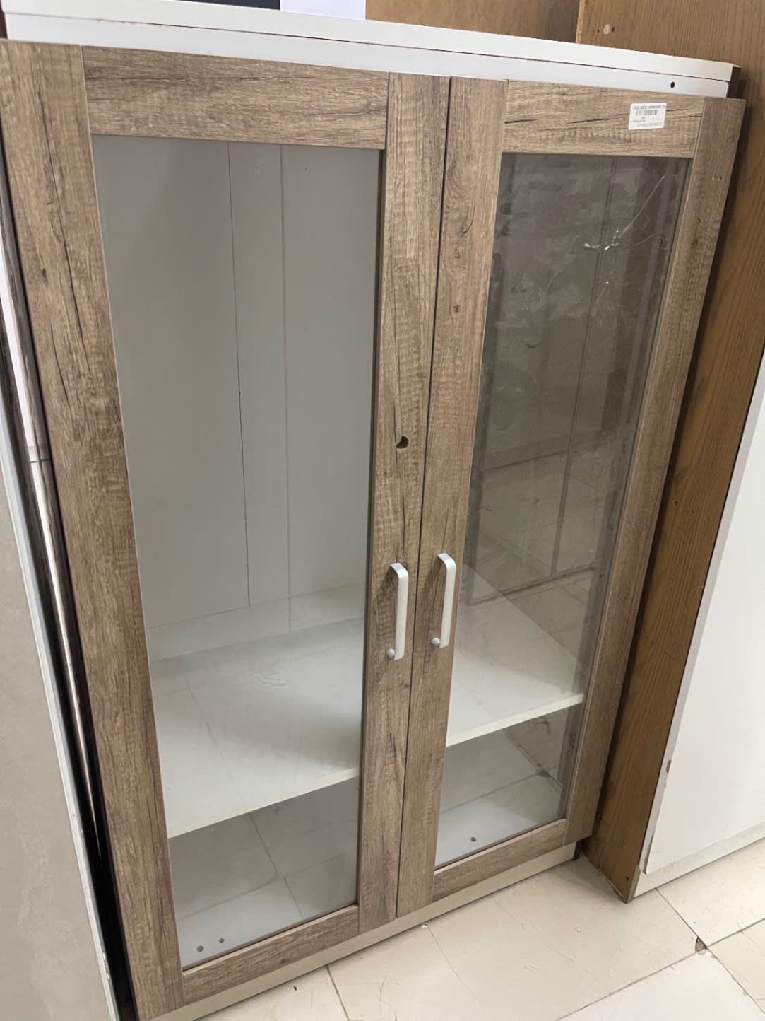 Two-Door Display Cupboard with Glass Panels
