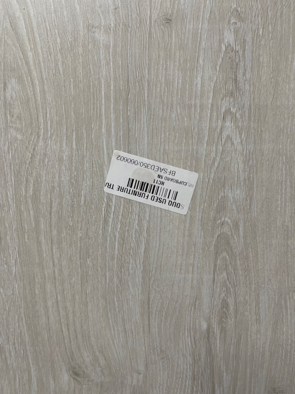 Bufaisal barcode label BFSAED350060602 for new 2-door wardrobe