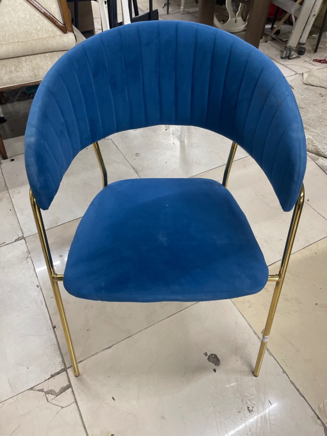 Velvet Dining Chair with Gold Legs