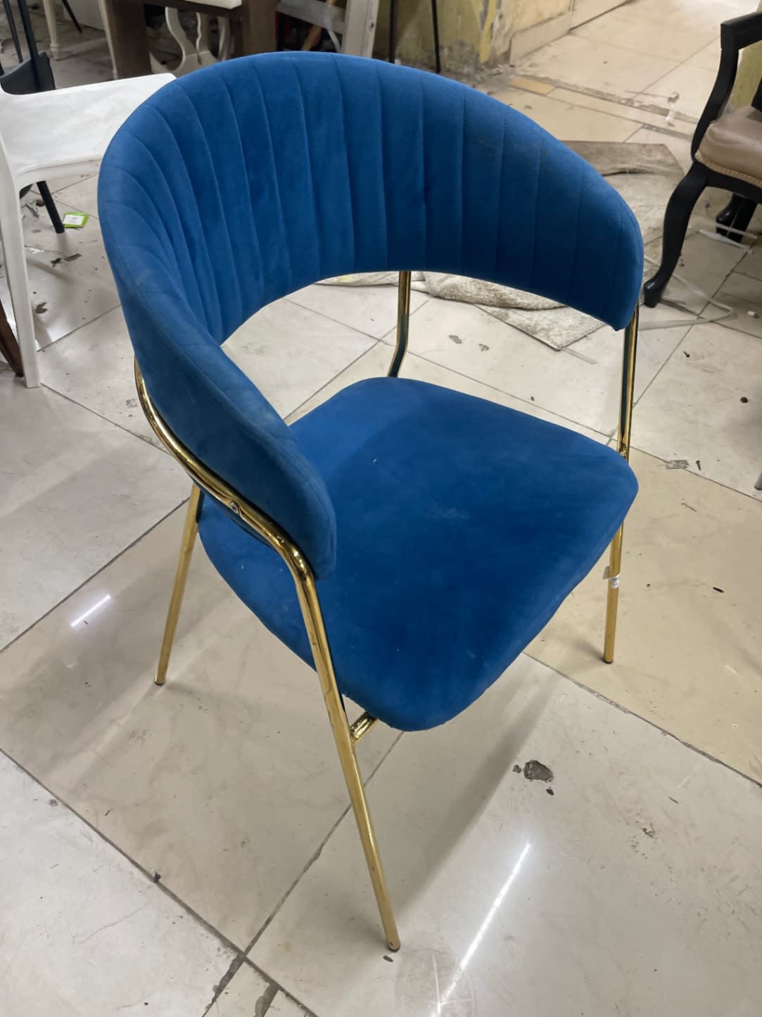Velvet Dining Chair with Gold Legs 2