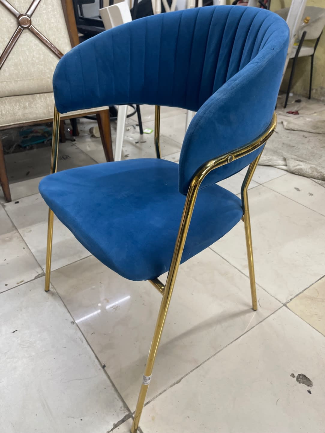 Velvet Dining Chair with Gold Legs 3