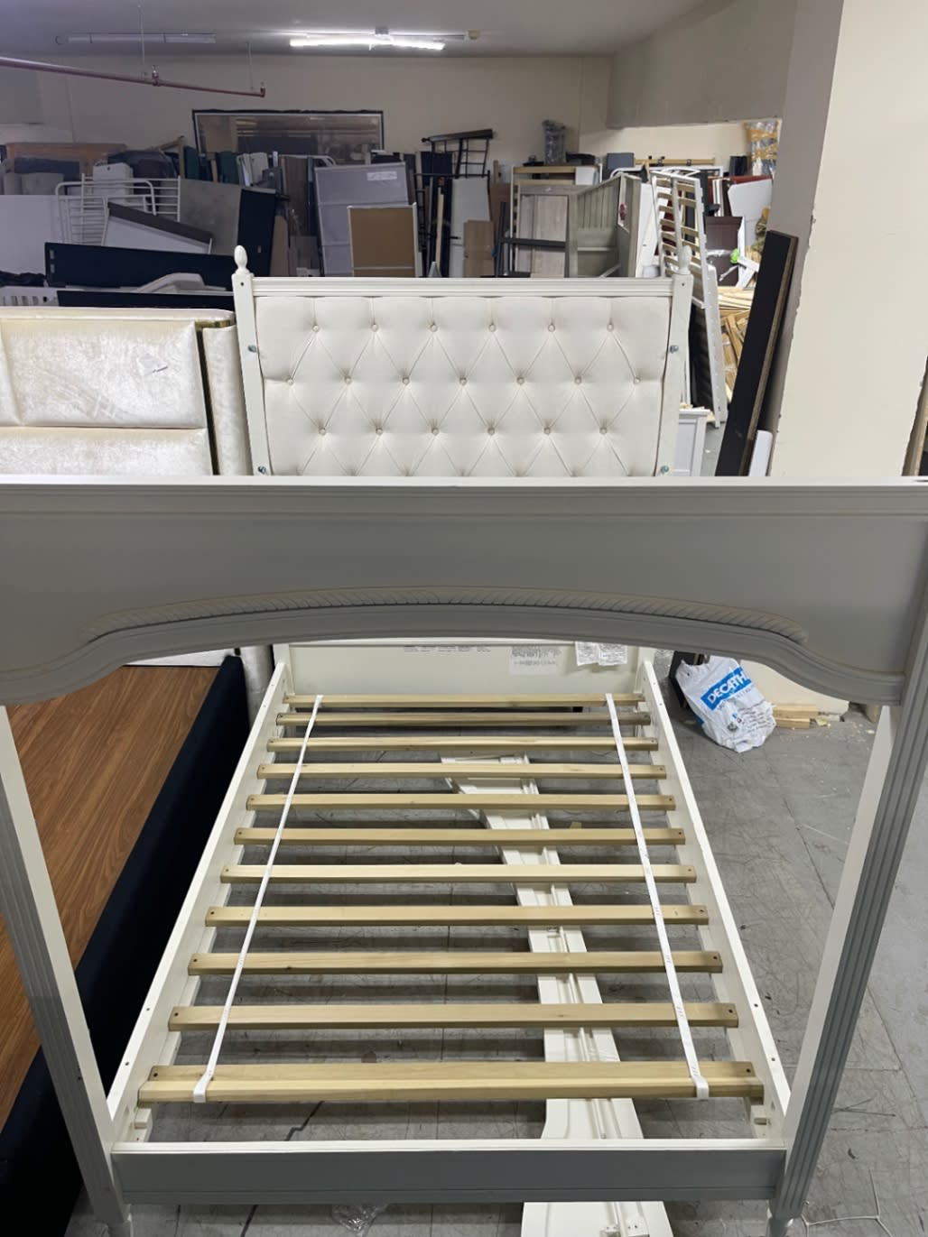 King Bed Frame with Tufted Headboard