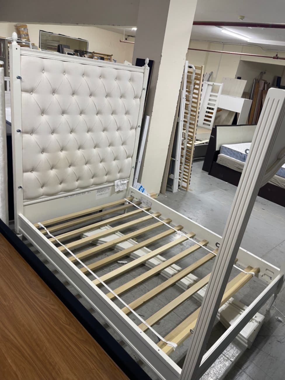 King Bed Frame with Tufted Headboard 2