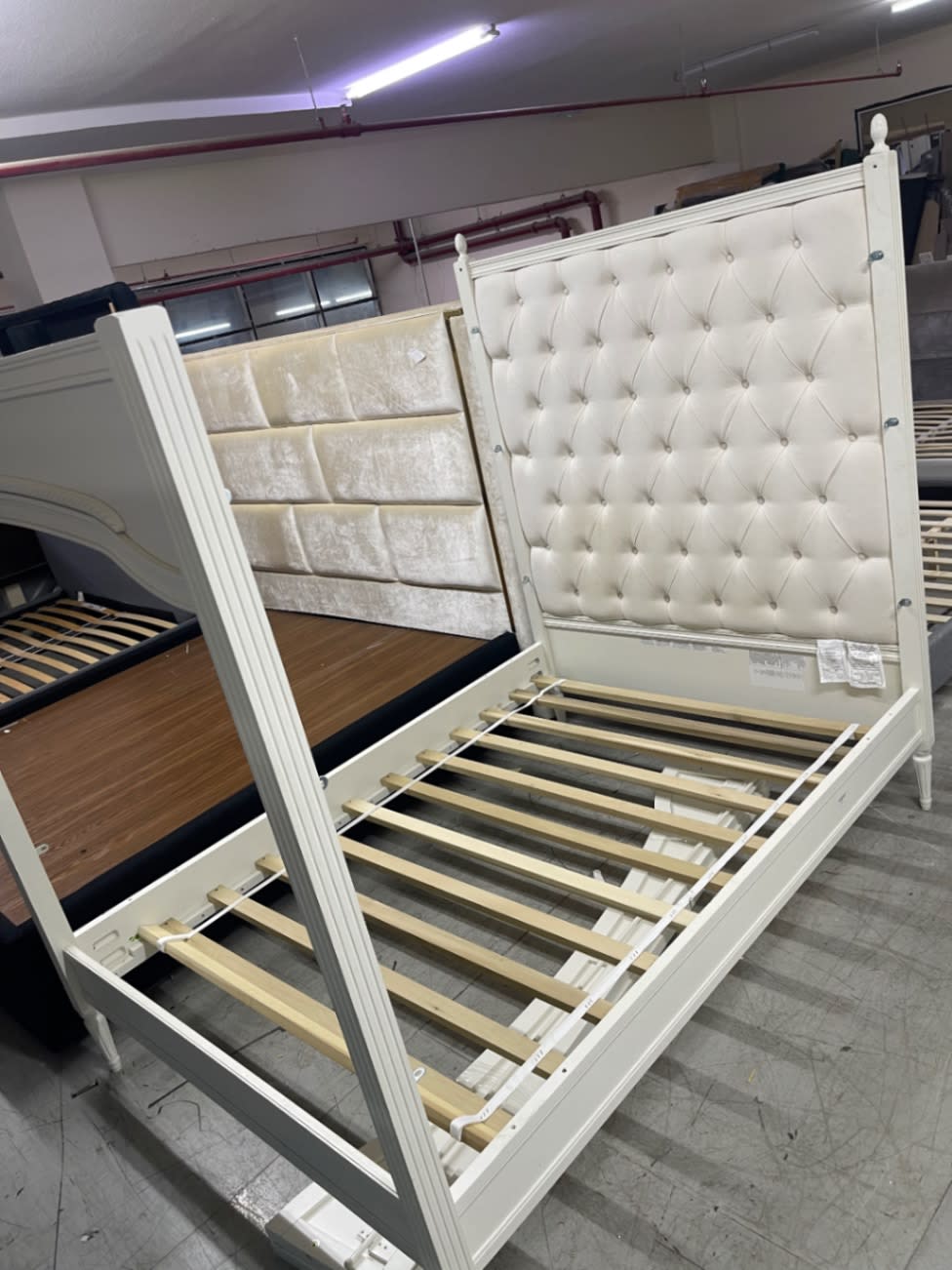 King Bed Frame with Tufted Headboard 3
