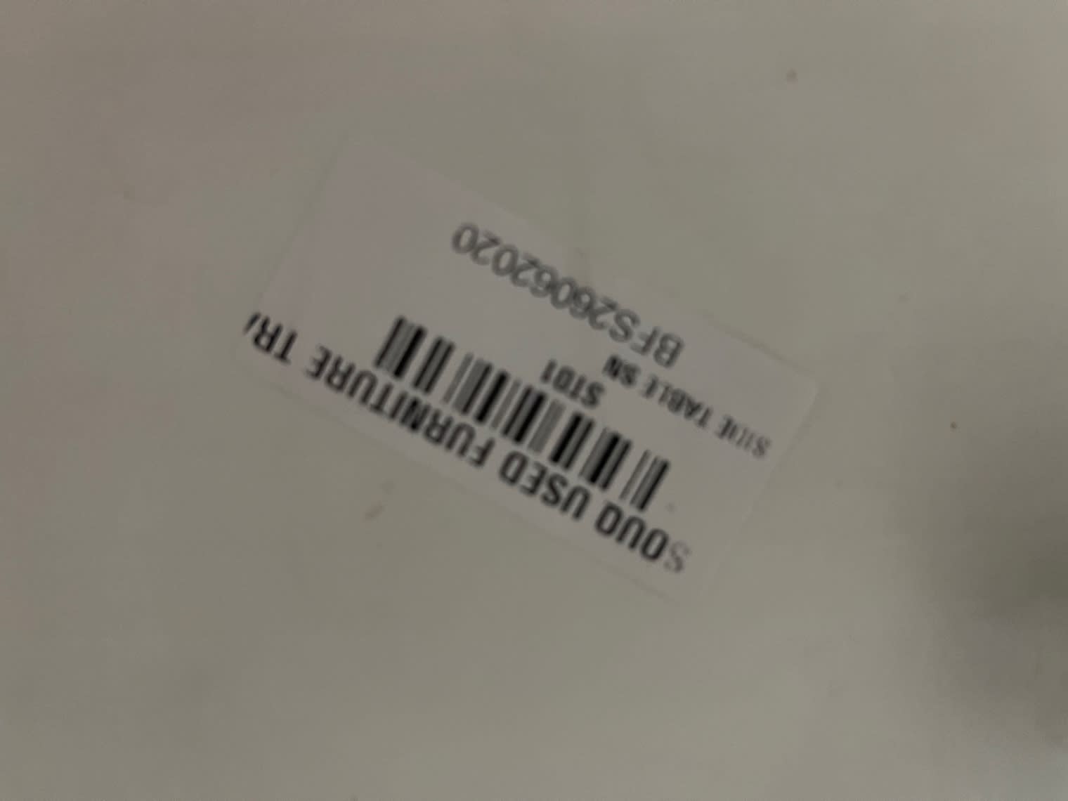 Bufaisal barcode label BFS26062020 for used king bed frame