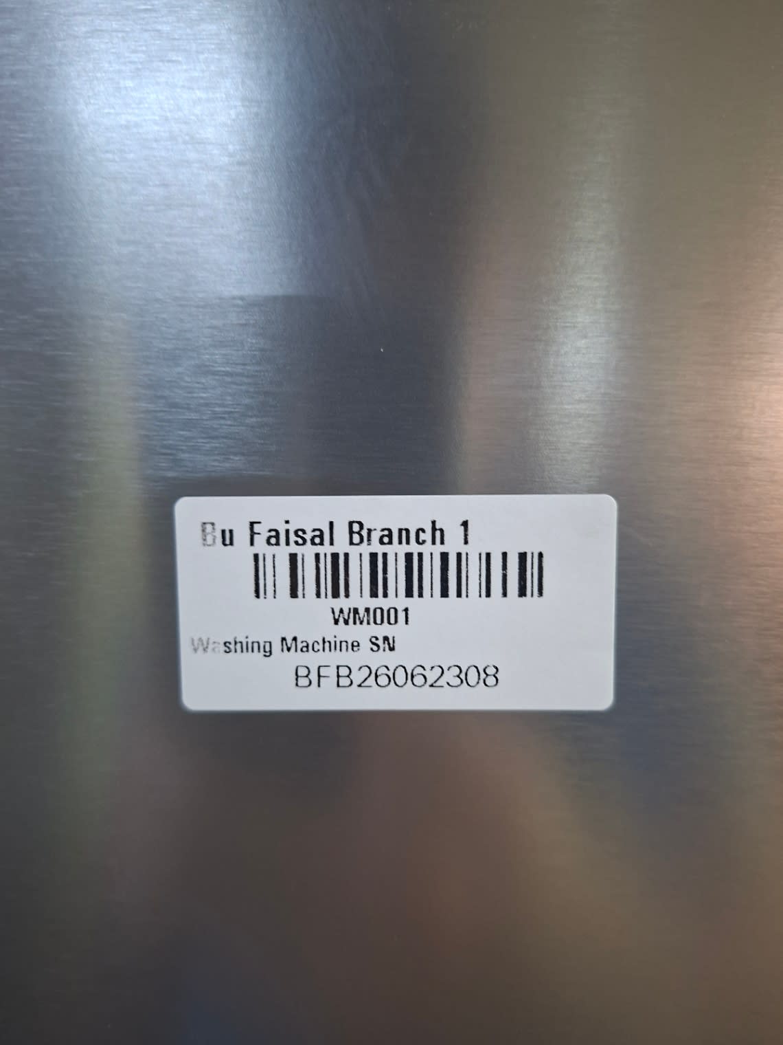 Bufaisal barcode label BFB26062308 on used Nikai side-by-side refrigerator