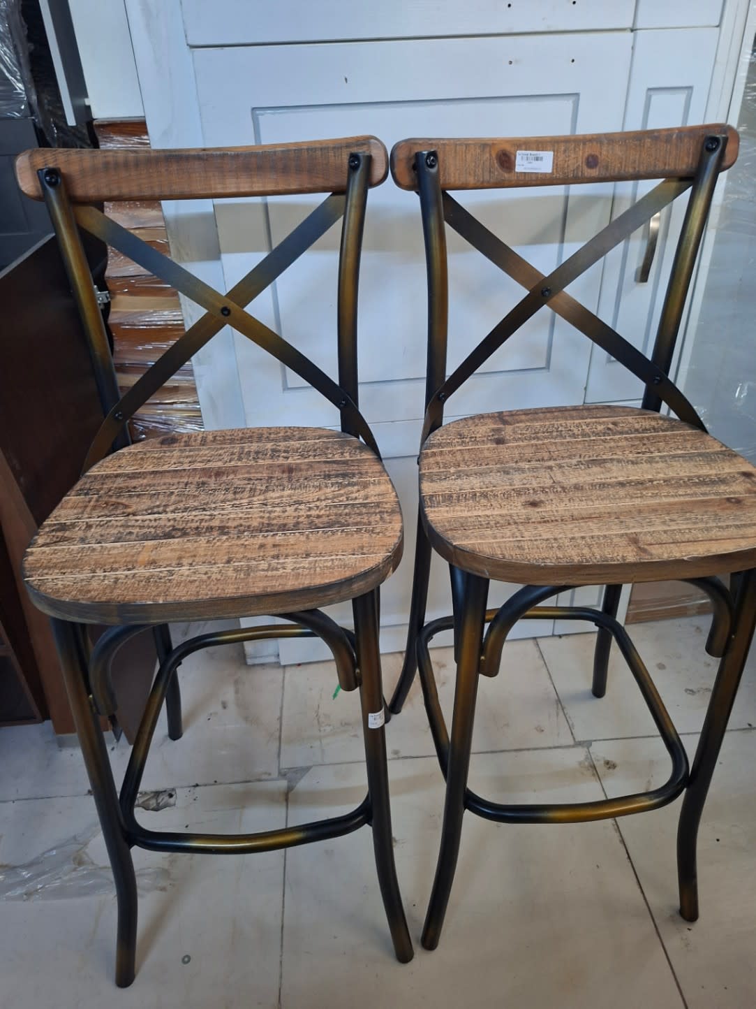 Cross-Back Bar Stool 2