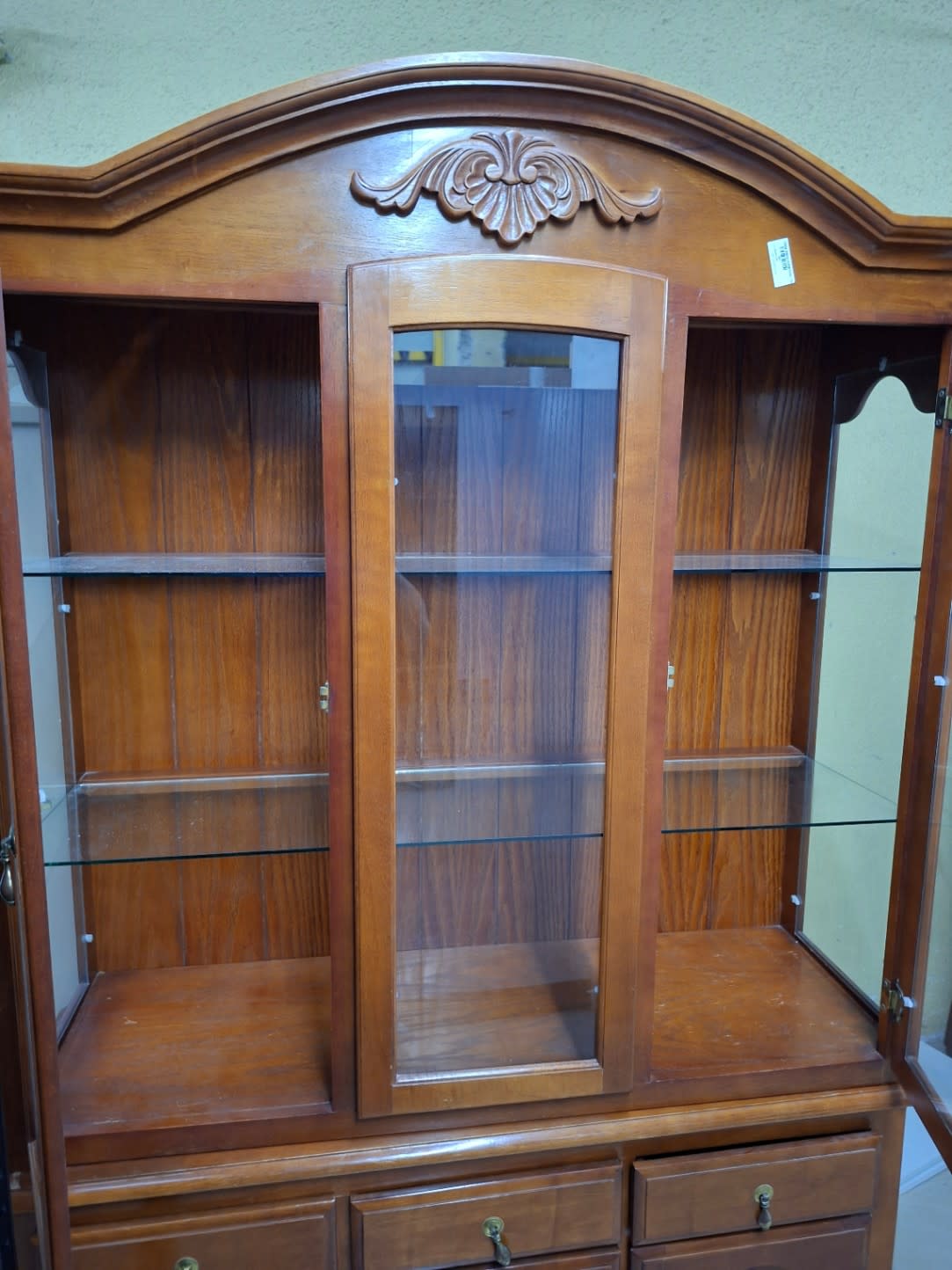Display Cabinet with Glass Doors and Drawers 2