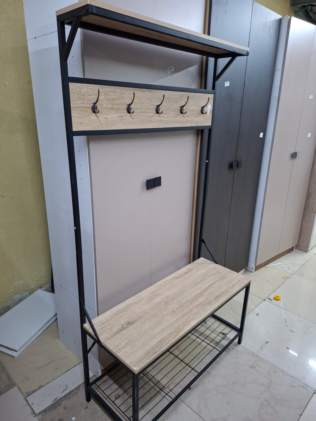 Hallway Coat Rack with Bench and Shoe Shelf 3
