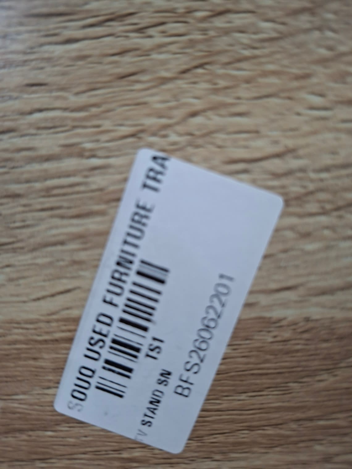 Bufaisal barcode label BFS26062201 for used hallway coat rack with bench and shoe shelf