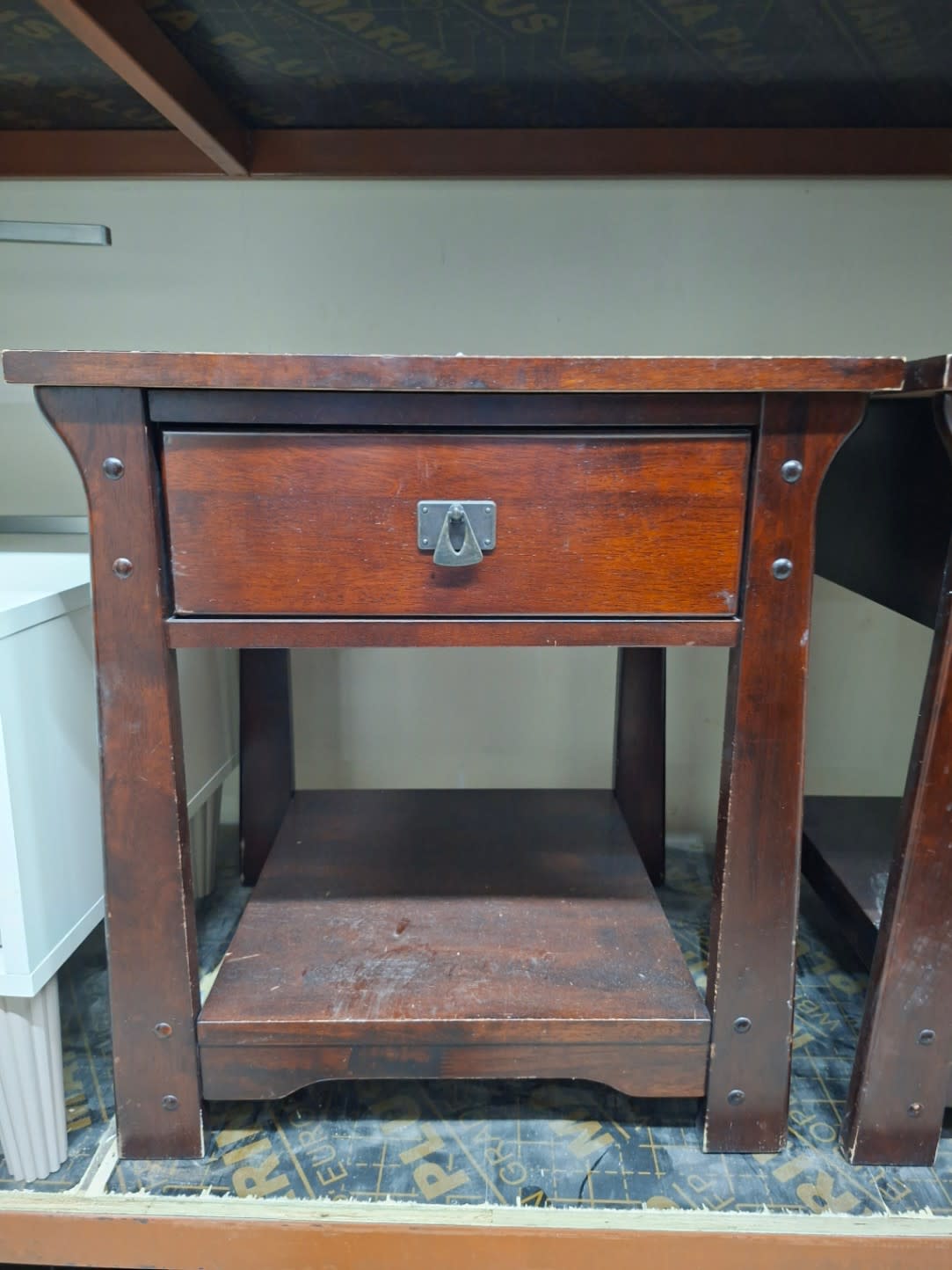 Wooden Nightstand with Drawer and Lower Shelf