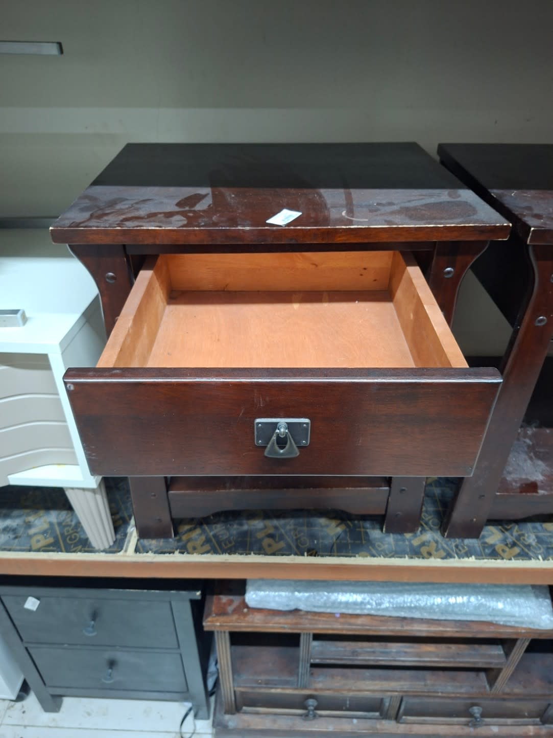 Wooden Nightstand with Drawer and Lower Shelf 2