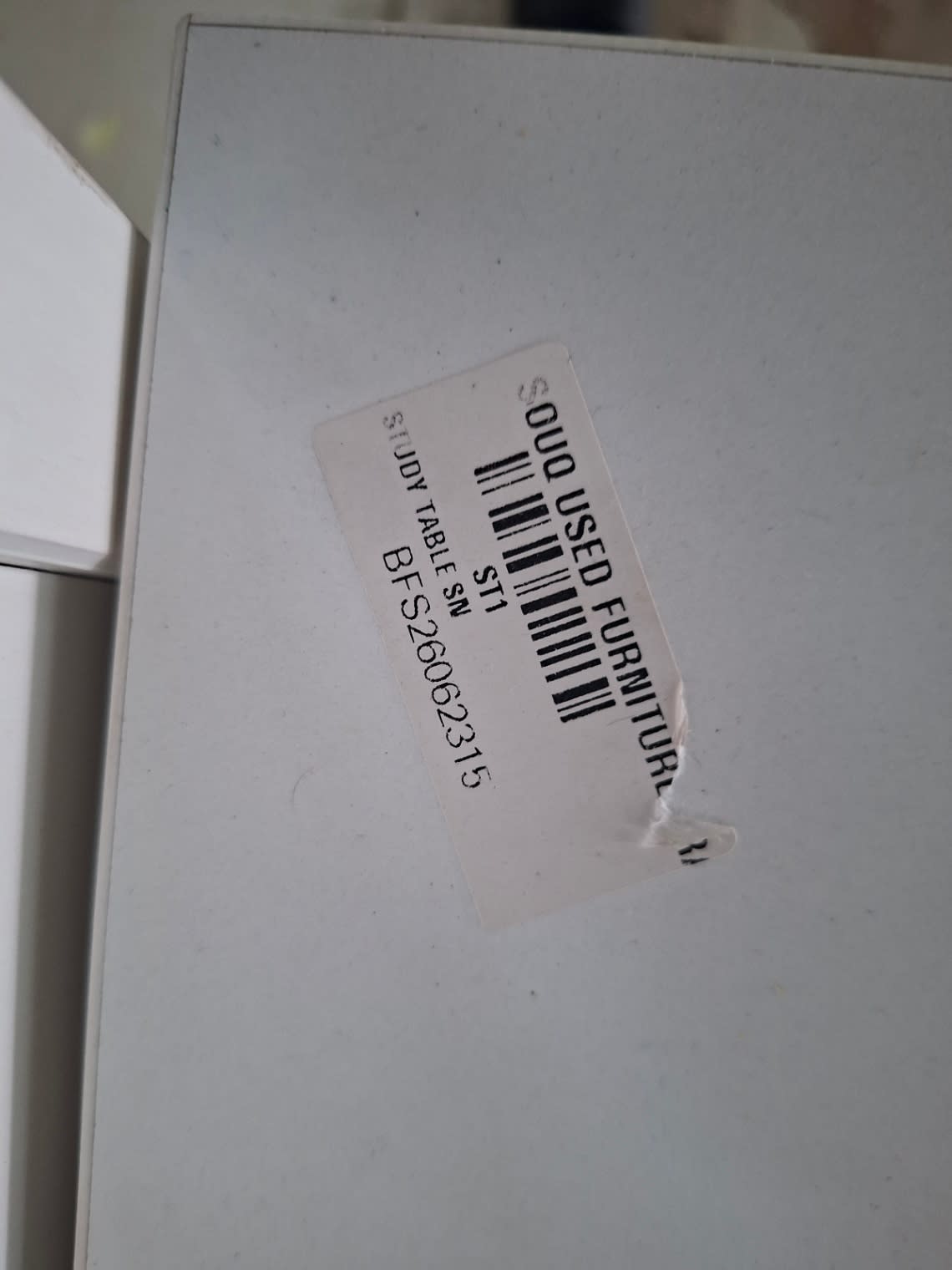 Bufaisal barcode label BFS26062315 for used white 25-cube shelving unit