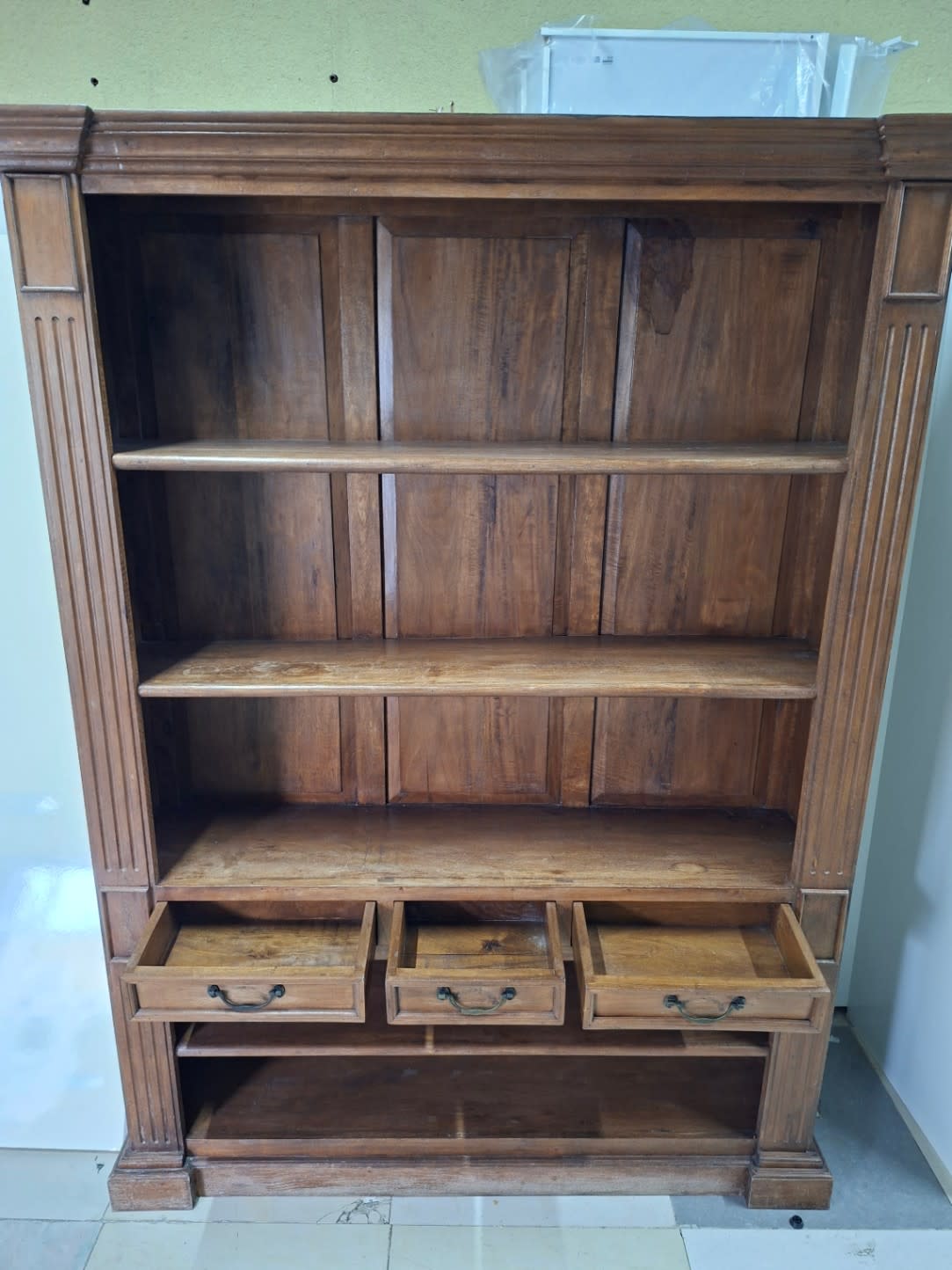 Wooden Bookshelf with Drawers 3