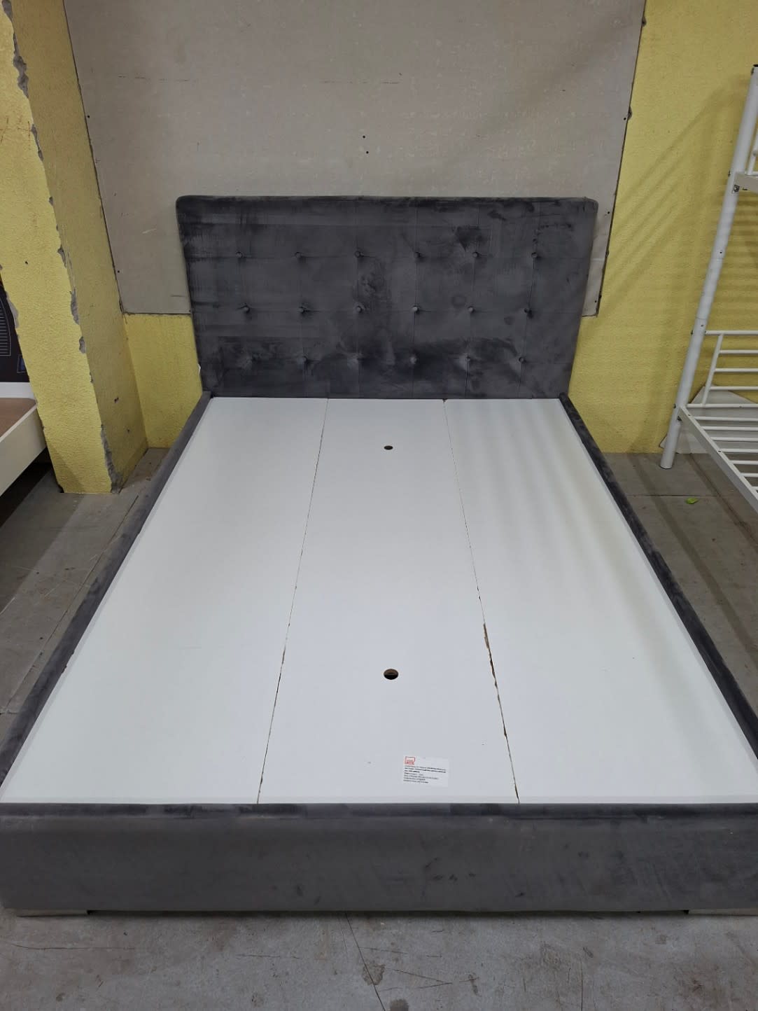 Double Bed Frame with Upholstered Headboard