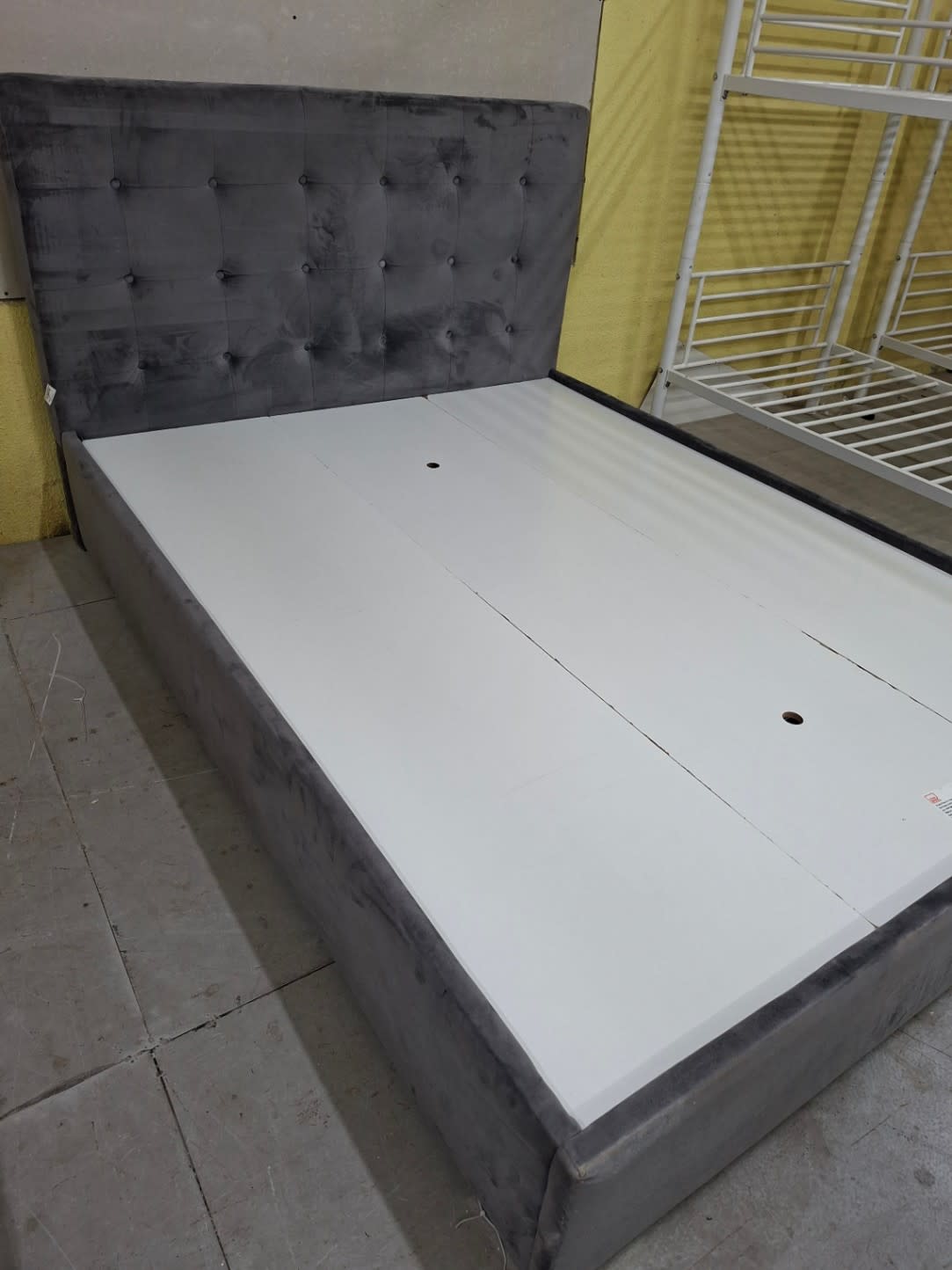 Double Bed Frame with Upholstered Headboard 2