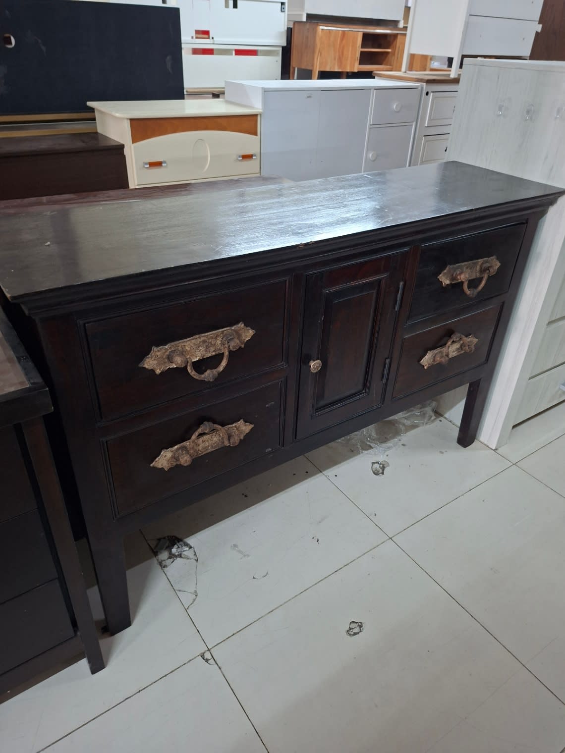 Wooden Sideboard with Drawers and Cabinet