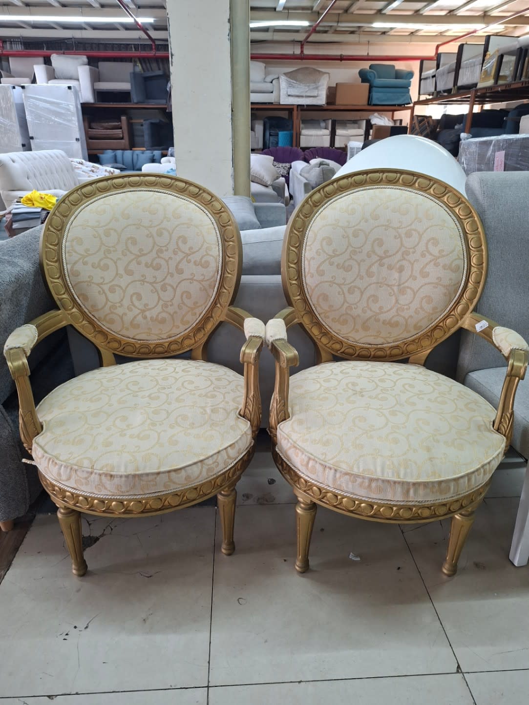 Classic Medallion Armchair Pair