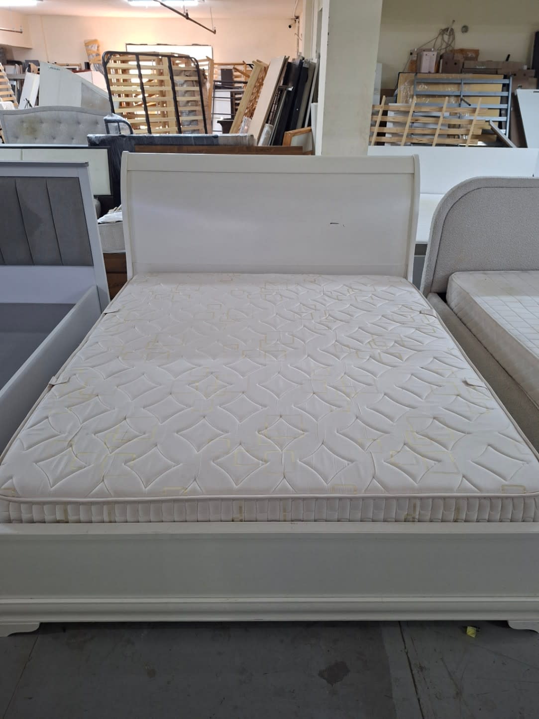 Sleigh Bed Frame with Mattress
