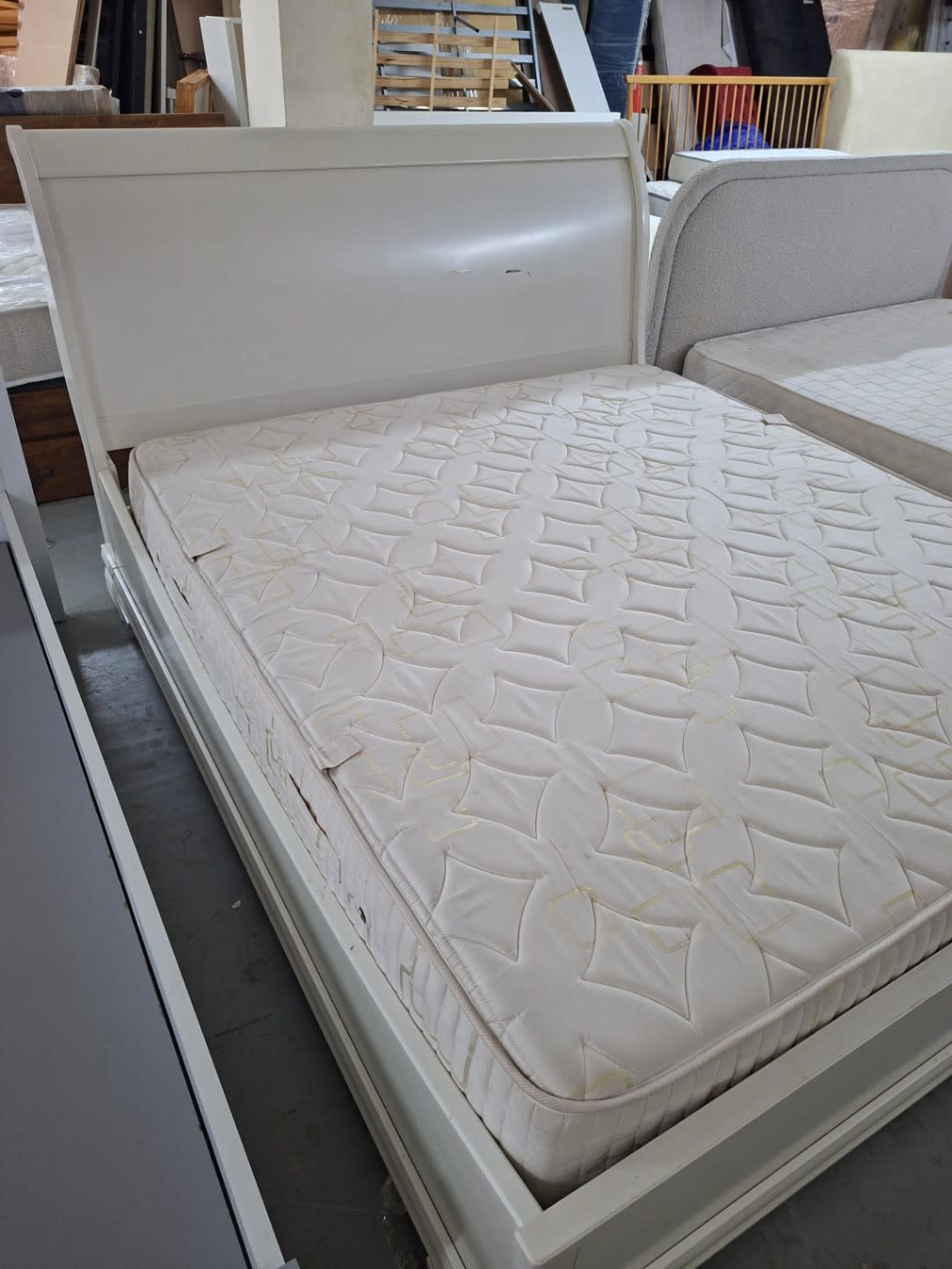 Sleigh Bed Frame with Mattress 2