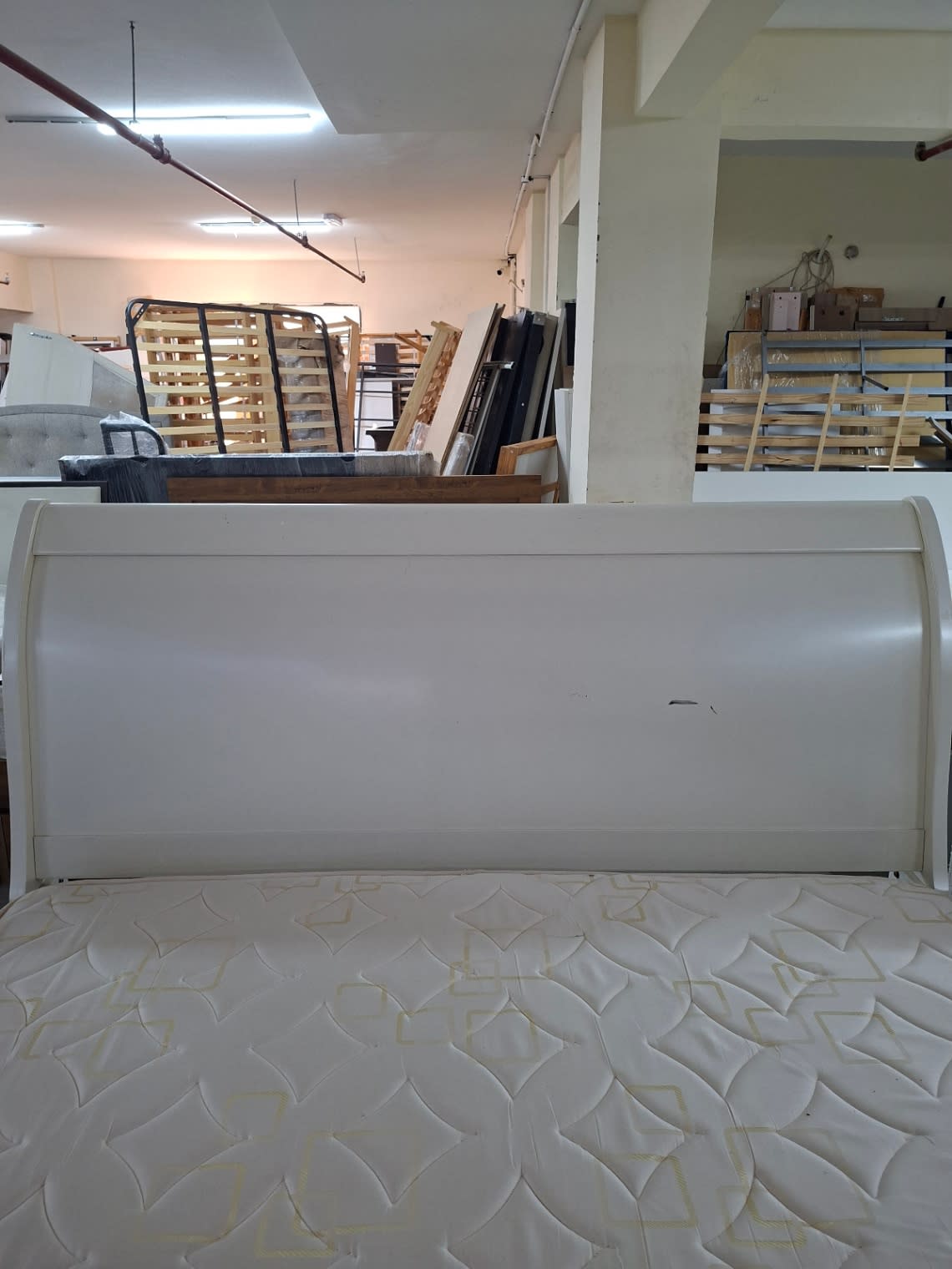 Sleigh Bed Frame with Mattress 3