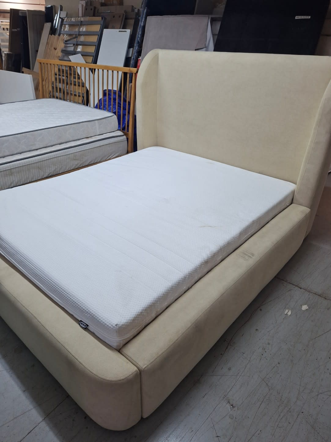 Upholstered Queen Bed Frame with Mattress 2