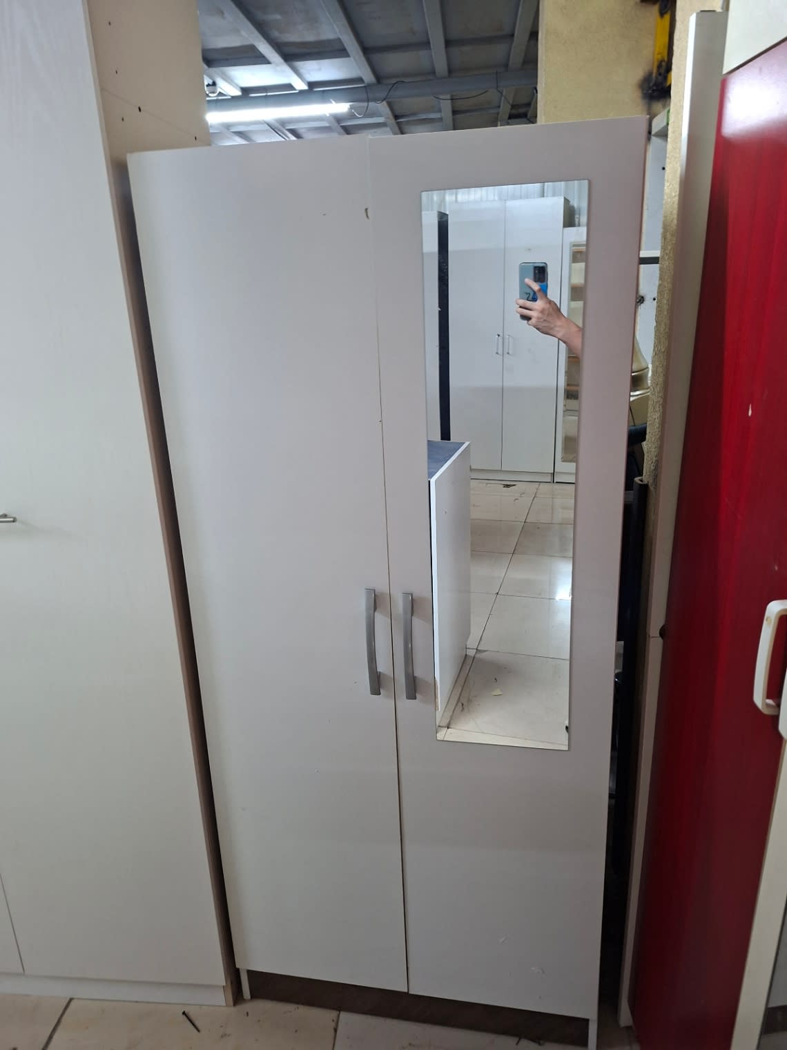 2-Door Wardrobe with Mirror