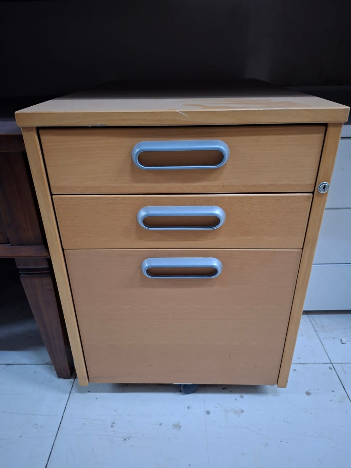 3-Drawer Mobile Pedestal Filing Cabinet