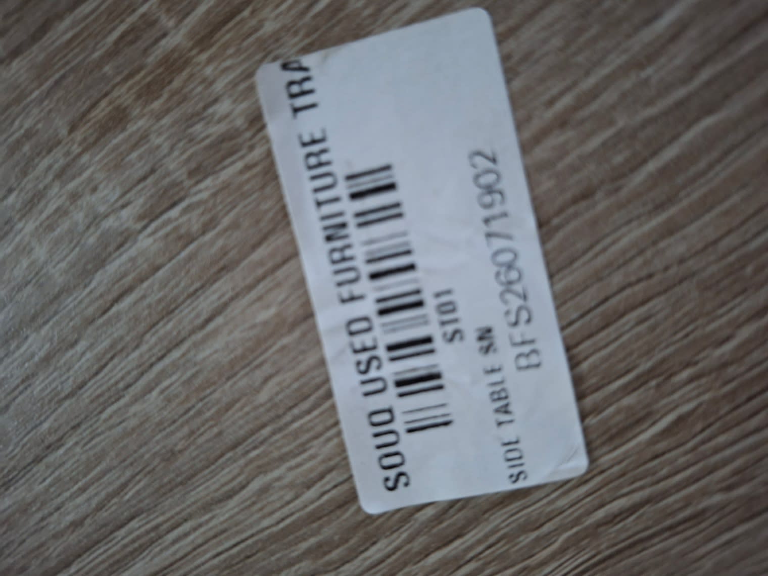 Bufaisal barcode label BFS26071902 for used 3-drawer mobile pedestal filing cabinet