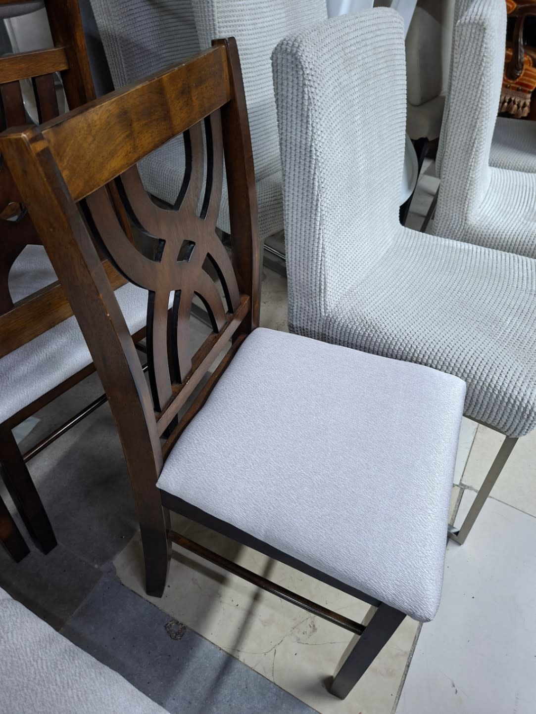 Dining Chair Wood Frame Upholstered Seat 2