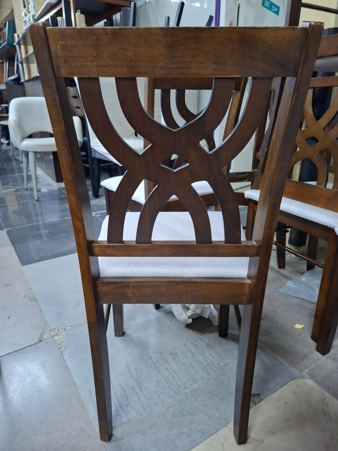 Dining Chair Wood Frame Upholstered Seat 3
