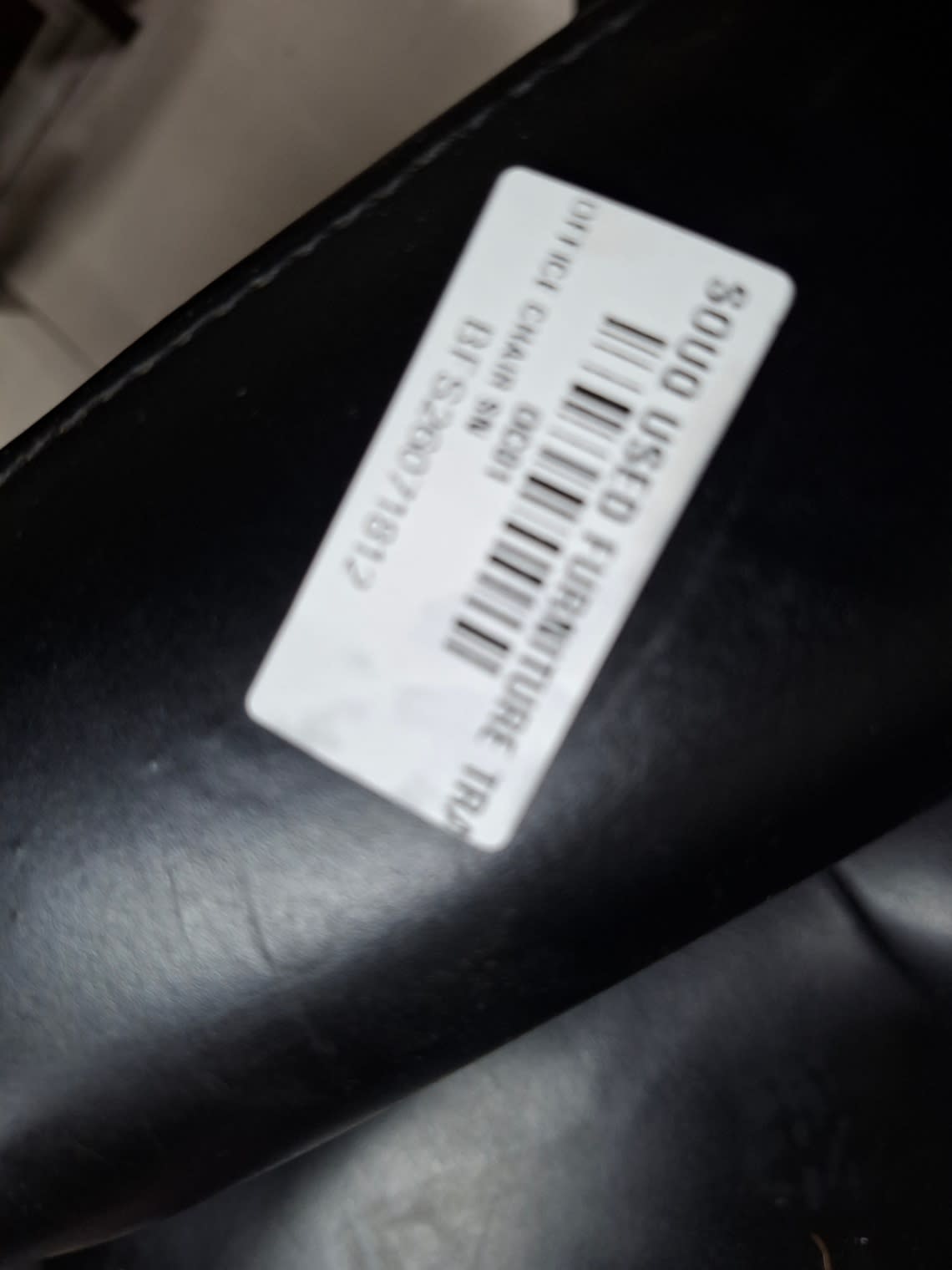 Bufaisal barcode label BFS26071812 for used high-back executive office chair