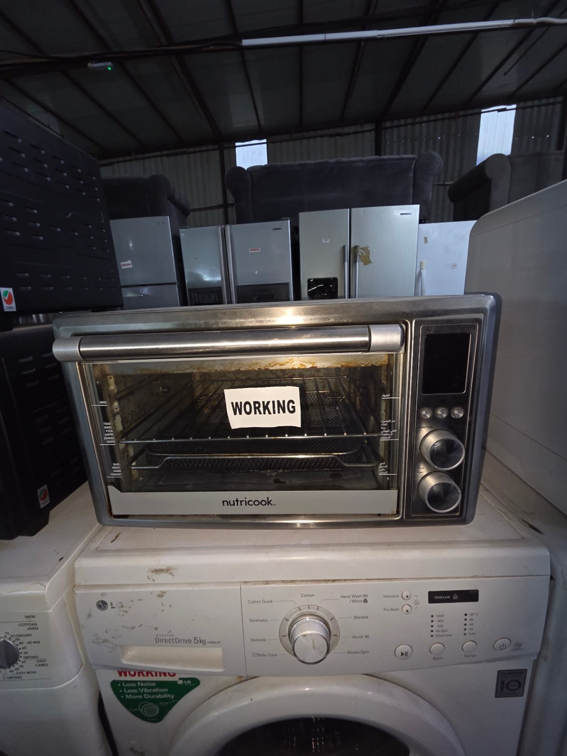 Bufaisal barcode label for used Nutricook air fryer toaster oven at Shop D Ajman