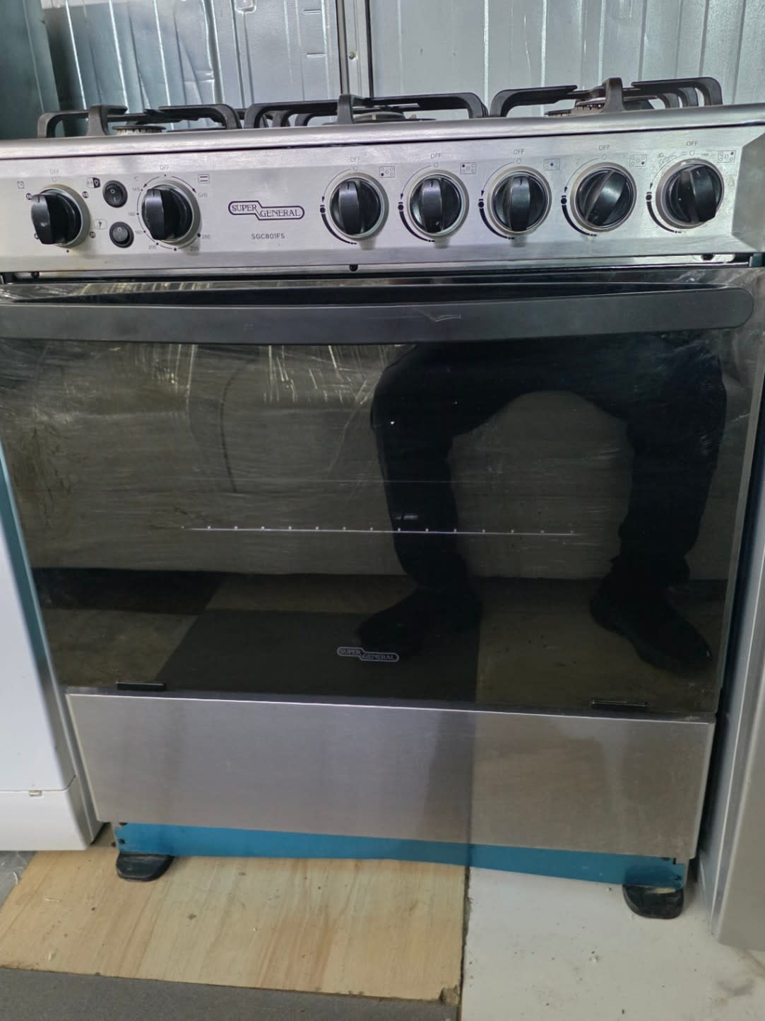 Front view of used Super General SGC801FS 5-burner freestanding gas cooker with oven at Bufaisal Shop D Ajman