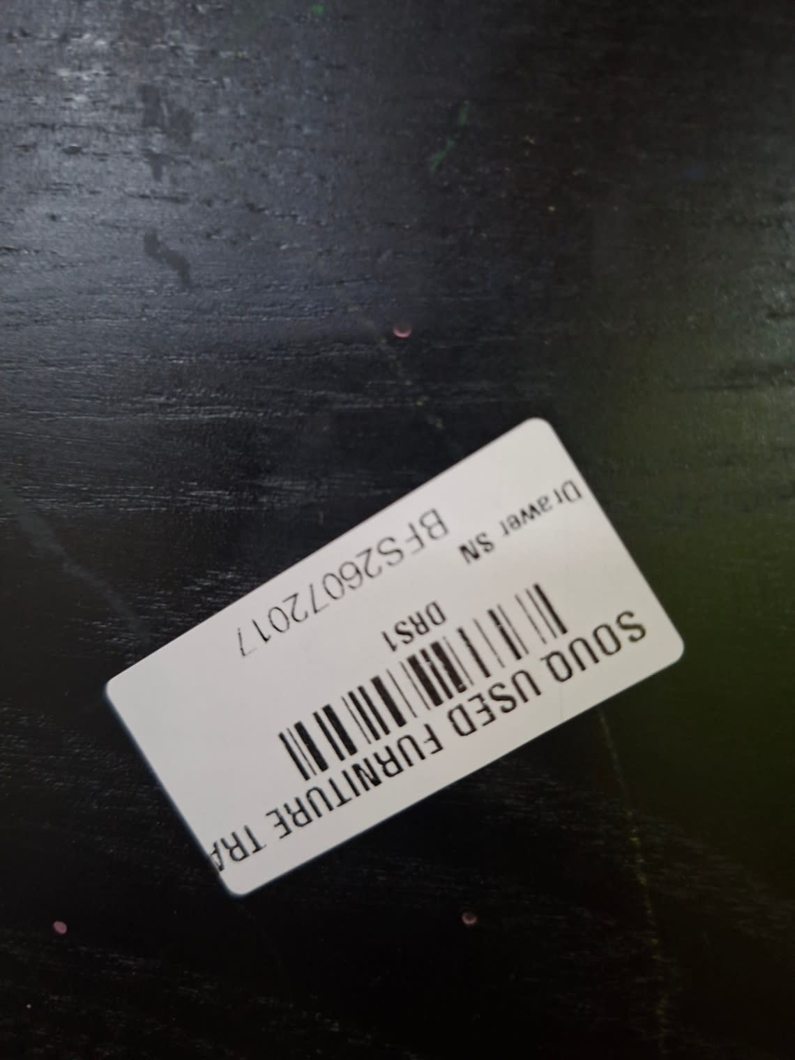 Bufaisal barcode label BFS26072017 for used black 6-drawer chest of drawers