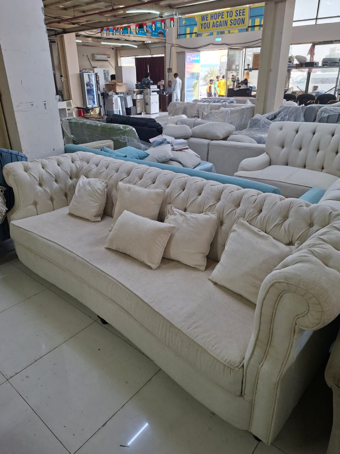 Chesterfield-Style 3-Seater Sofa