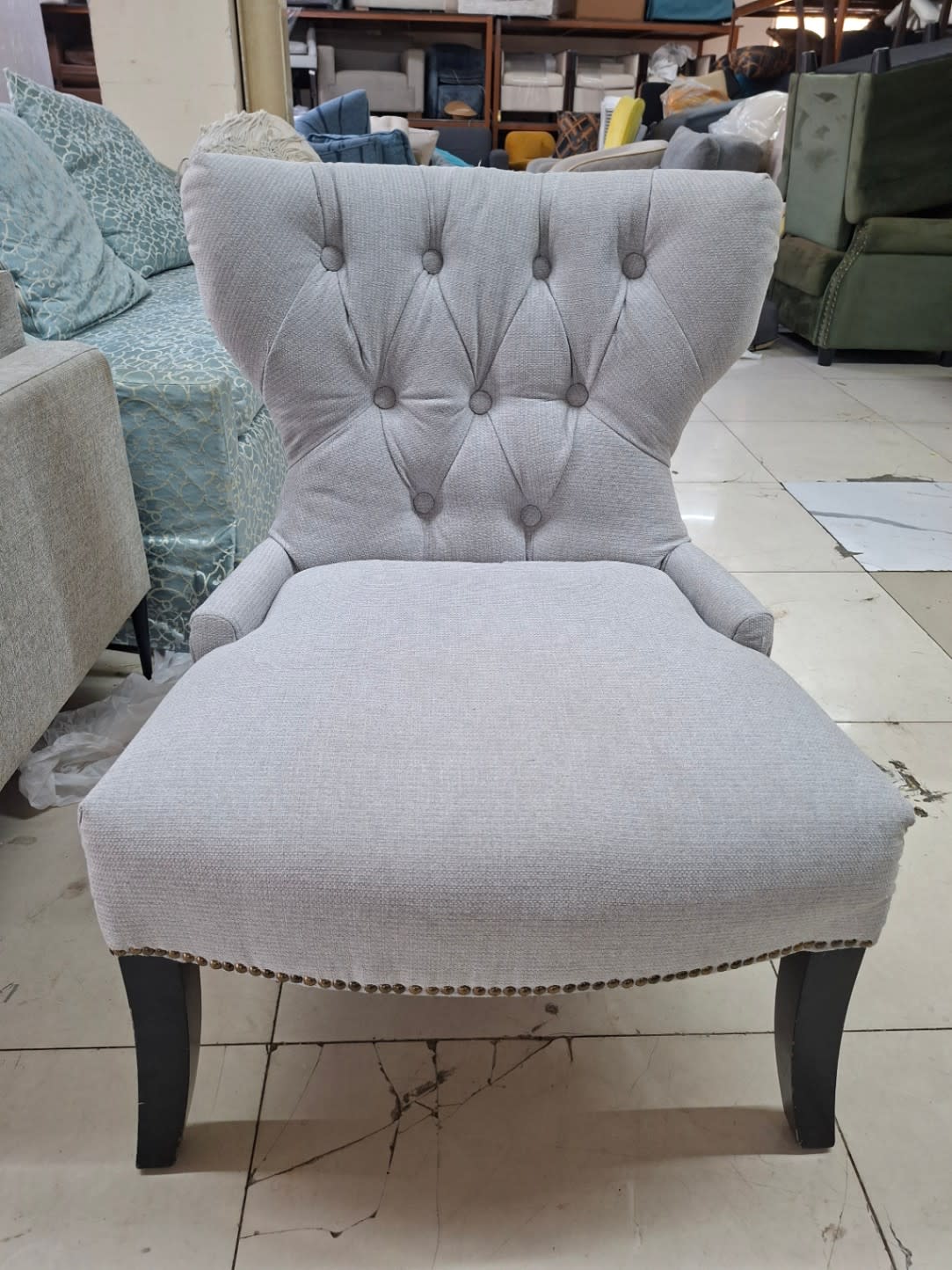 Tufted Wingback Accent Chair