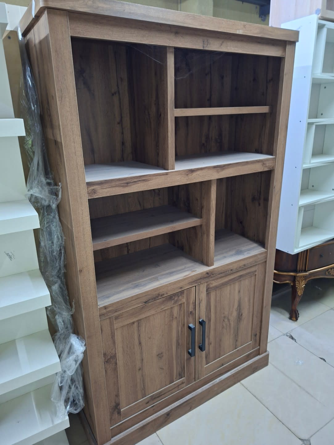 Bookcase Shelving Unit with Cabinet