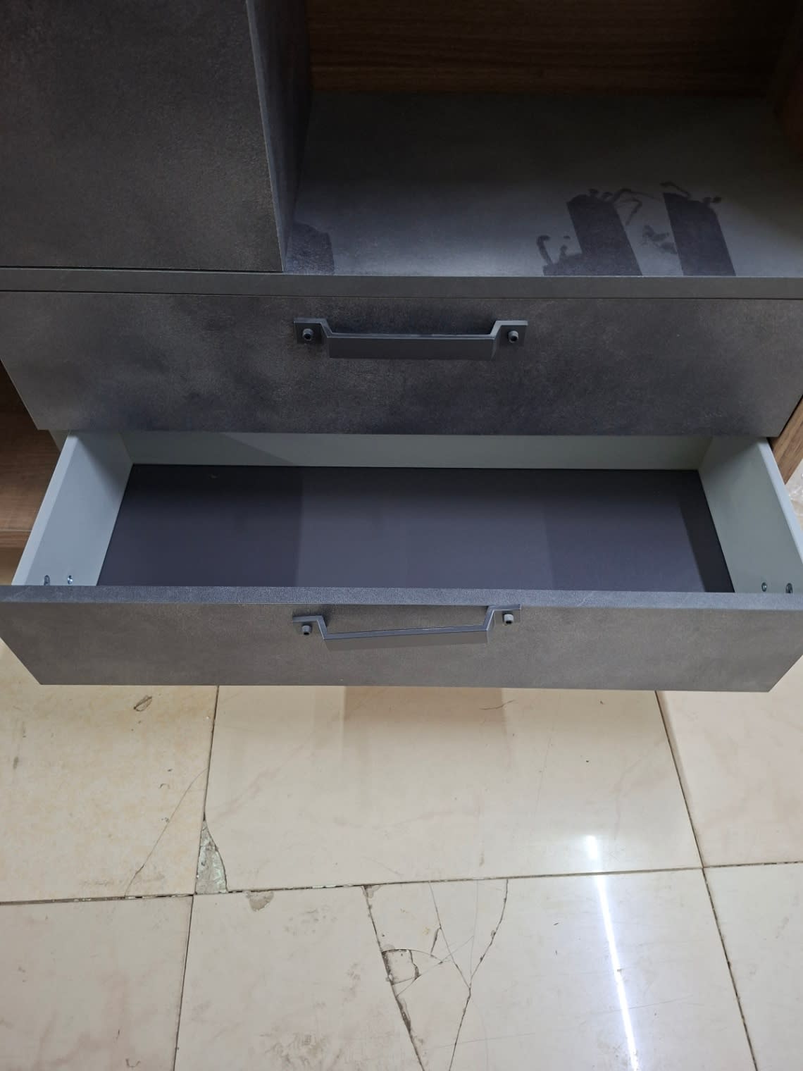 Shelving Unit with Drawers and Drop-Down Cabinet 3