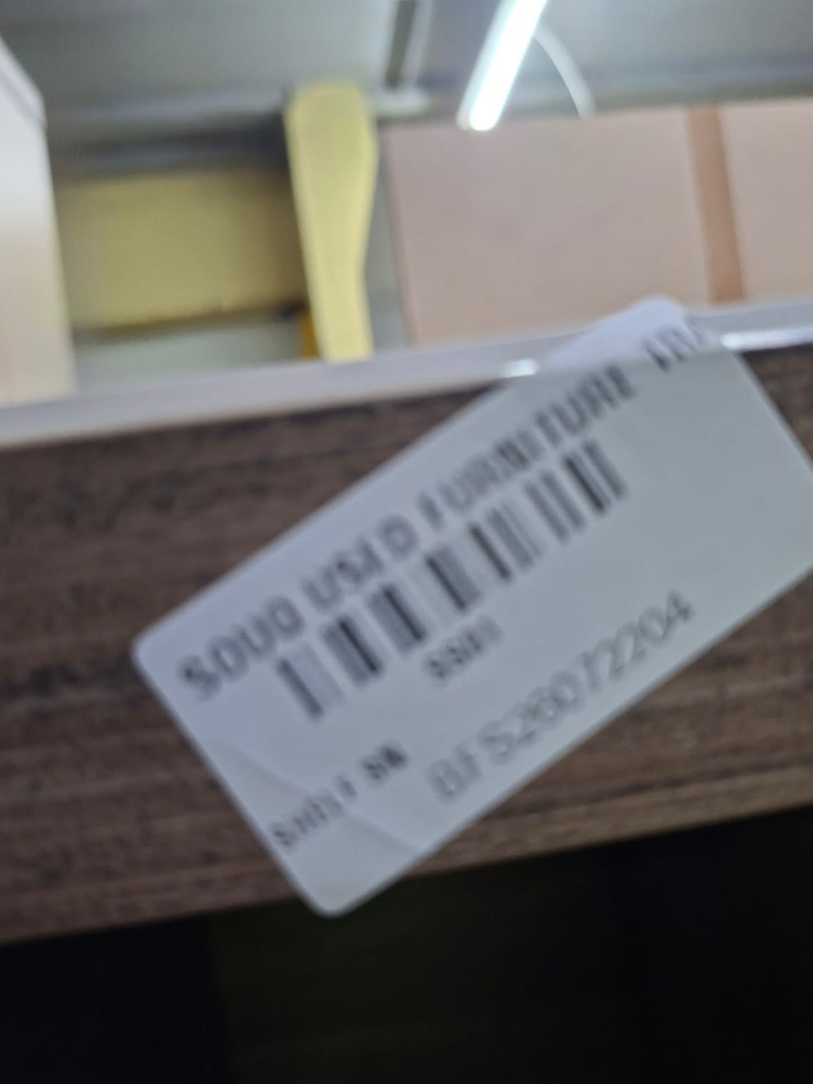 Bufaisal barcode label BFS26072204 for used shelving unit at Shop C Ajman