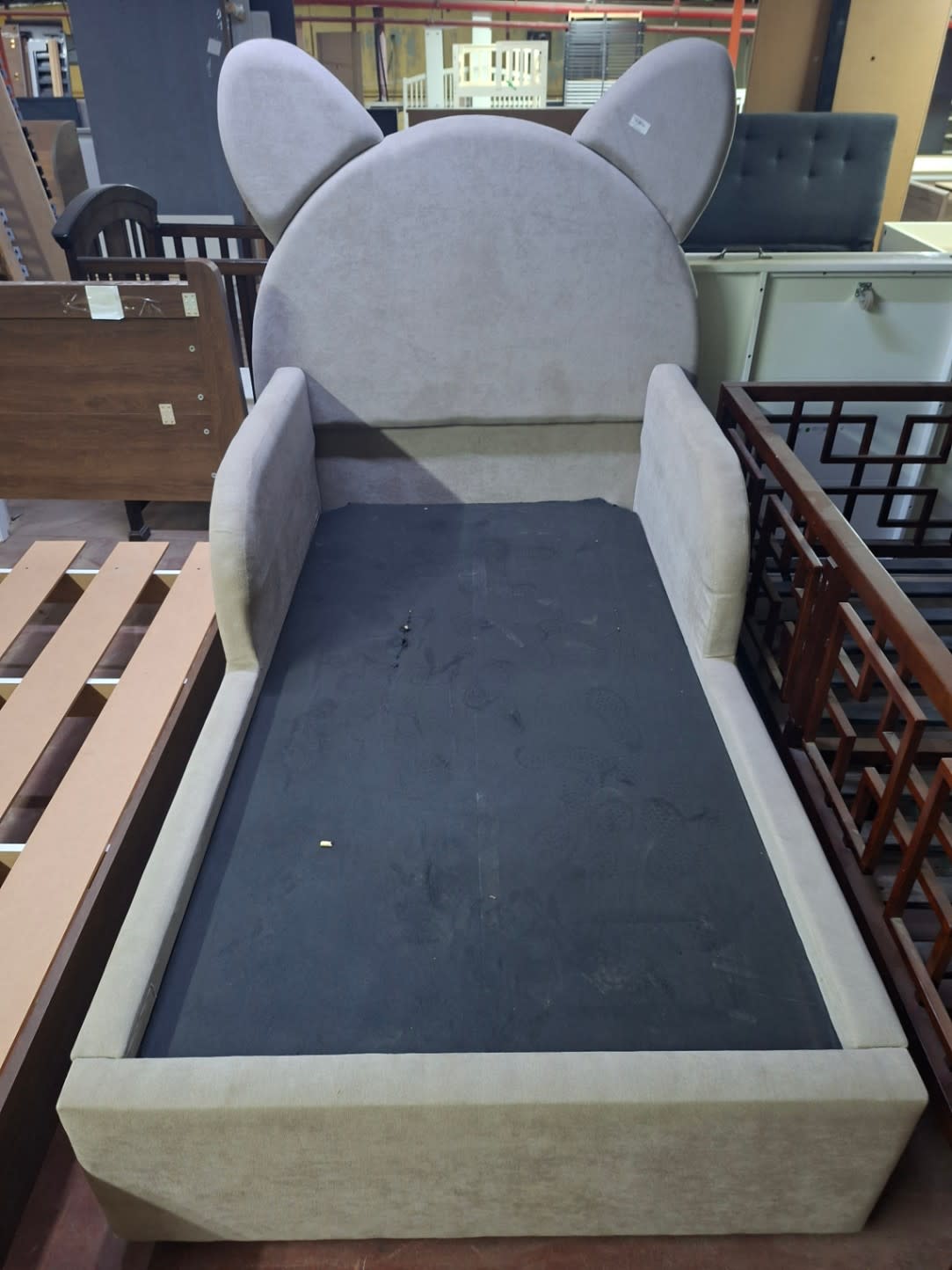 Kids Single Bed Frame with Animal Ear Headboard