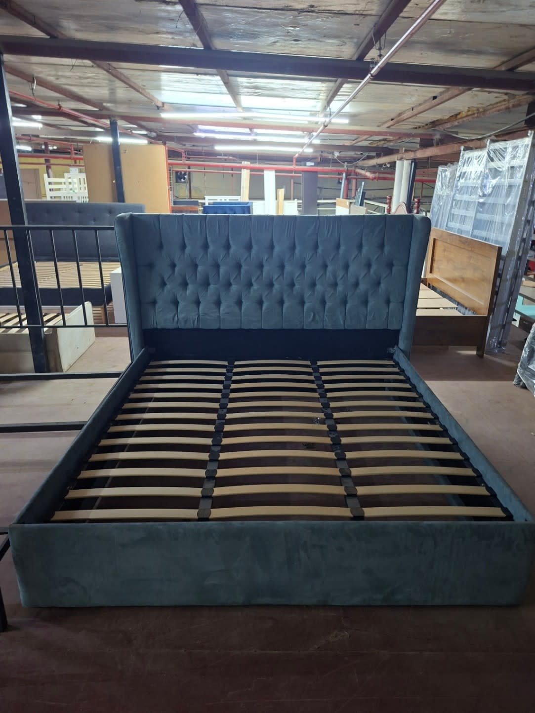 King Bed Frame Tufted Wingback