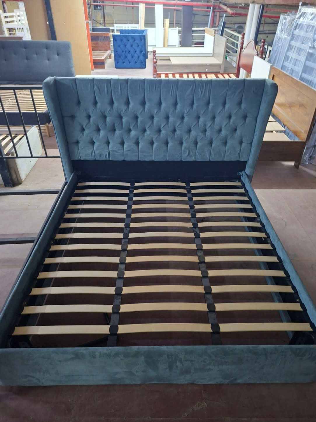 King Bed Frame Tufted Wingback 2